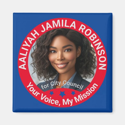 市パーソナライズされた議会カスタム写真キャンペーン マグネット (正面)