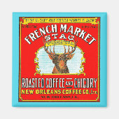 市フランスの場での焙煎コーヒーとチコリー マグネット (正面)