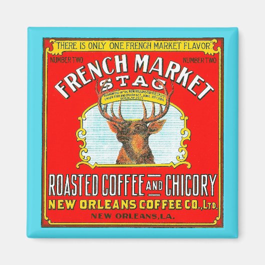 市フランスの場スタグコーヒーとチコリー磁石 マグネット (正面)