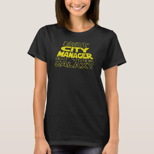 市マネージャー スペース 後ろ側のデザイン Tシャツ