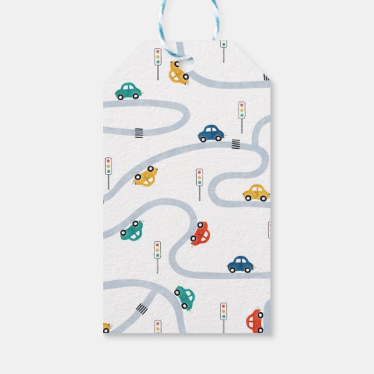 市モダン交通誕生日パーティーのお気に入り ギフトタグ (裏面)