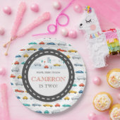 市モダン交通誕生日パーティー ペーパープレート (パーティー)