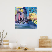 市モダン絵を描のカフェ ポスター (キッチン)