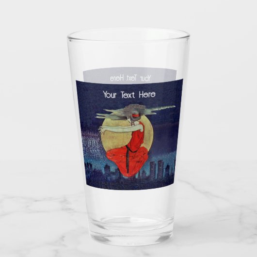 市不気味の上空の女性ライトブルースカイ タンブラーグラス (裏面)