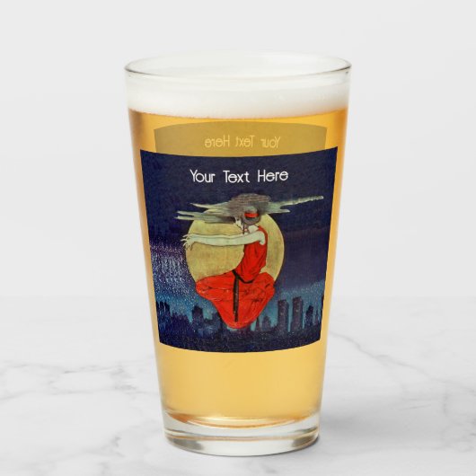 市不気味の上空の女性ライトブルースカイ タンブラーグラス (ドリンク正面)
