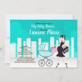 市中立の妊婦用ベビーシャワー 招待状 (正面)