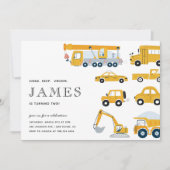 市交通少年イエローセカンド誕生日 招待状 (正面)