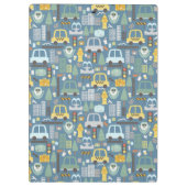 市交通機関のパーソナライズされた子ども クリップボード (裏面)