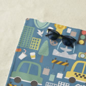 市交通機関のパーソナライズされた子ども ビーチタオル (インサイチュ)