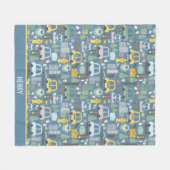 市交通機関のパーソナライズされた子ども フリースブランケット (正面(横))