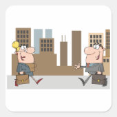 市内でビジネスマンが集まる スクエアシール (正面)