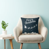 市内のサンタのそり飛んでいるとトナカイ クッション (椅子)