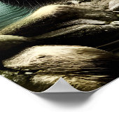 市内のパンダと水 | AIアートポスター ポスター (角)