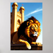 市内のライオン | AI Art ポスター (正面)