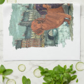 市内の二つのダックスフント キッチンタオル (折り畳み)