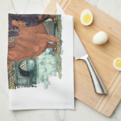 市内の二つのダックスフント キッチンタオル (四つ折り)