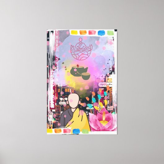 市内の仏 キャンバスプリント (正面)