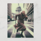 市内の愛らしい走おばあちゃん ポストカード (正面)