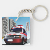 市内の救急車 キーホルダー (裏面)