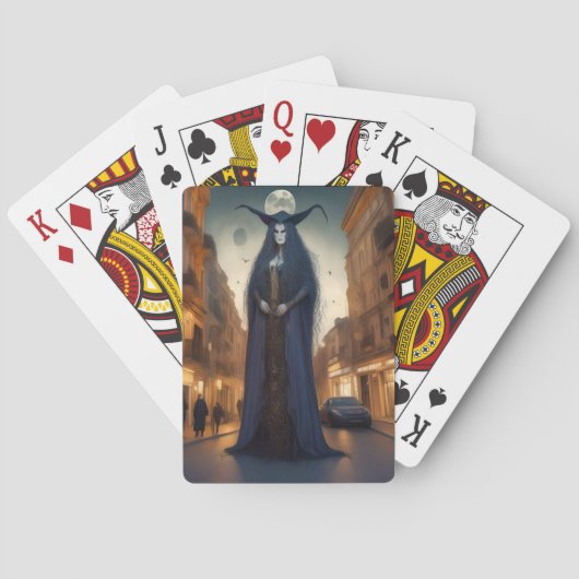 市内の満月 トランプ (裏面)