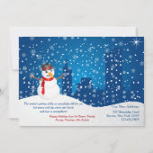 市内の雪だるまがお引越しします！ホリデーシーズンのお知らせ シーズンカード (正面)