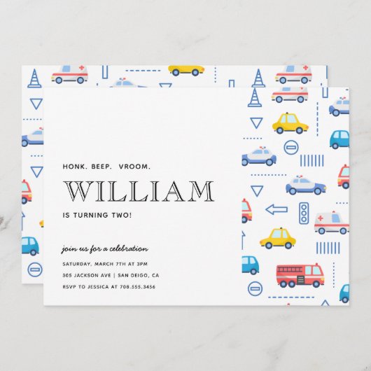 市内交通トラック第2バースデーパーティー 招待状 (正面/裏面)