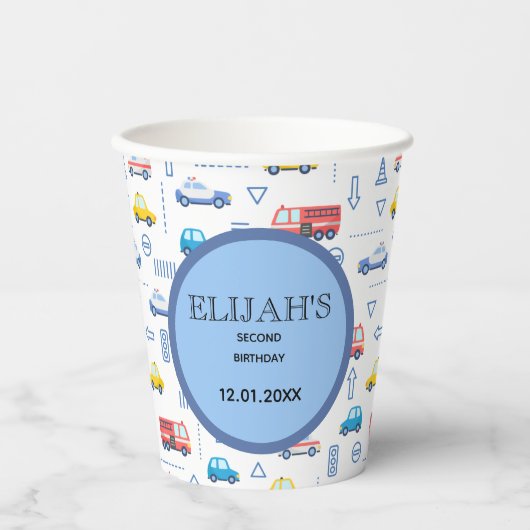 市内交通トラック第2バースデーパーティー 紙コップ (正面)