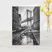 市内反射グリーティングカード カード (黄色い花)