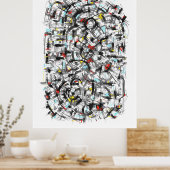 市内地図インクアート ポスター (キッチン)