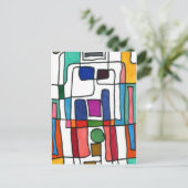 「市内地図」抽象芸術はがき ポストカード (スタンド正面)