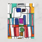 「市内地図」抽象芸術はがき ポストカード (正面)