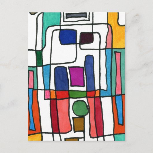 「市内地図」抽象芸術はがき ポストカード (正面)