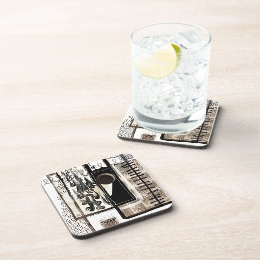 市内言語（白黒） コースター (右側)