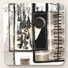 市内言語（白黒） コースター