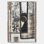 市内言語（白黒） スローブランケット (正面縦)