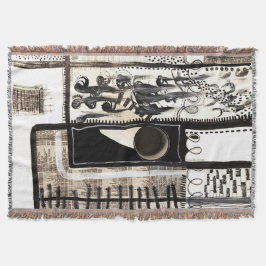 市内言語（白黒） スローブランケット