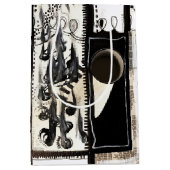 市内言語（白黒） ミディアムペーパーバッグ (正面)