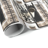 市内言語（白黒） ラッピングペーパー (ロールコーナー)