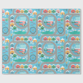 市区町村と道路 ラッピングペーパー (フラット)