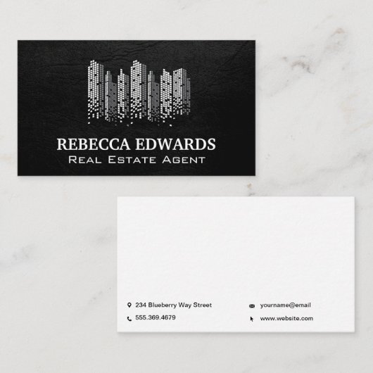 市区町村のスカイラインピクセル |実在財産 名刺 (正面/裏面)