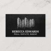 市区町村のスカイラインピクセル |実在財産 名刺 (正面)