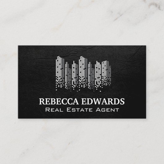 市区町村のスカイラインピクセル |実在財産 名刺 (正面)