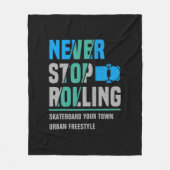 市区町村の名前を追加文字スケートボードストップは転がNever フリースブランケット (正面)
