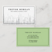 市区町村の背景 |ブラック縁ど・グリーン・ビジネス・カード 名刺 (正面/裏面)