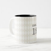 市区町村の郵便番号を移動する新しい家実在屋区のクラシック ツートーンマグカップ (正面左)