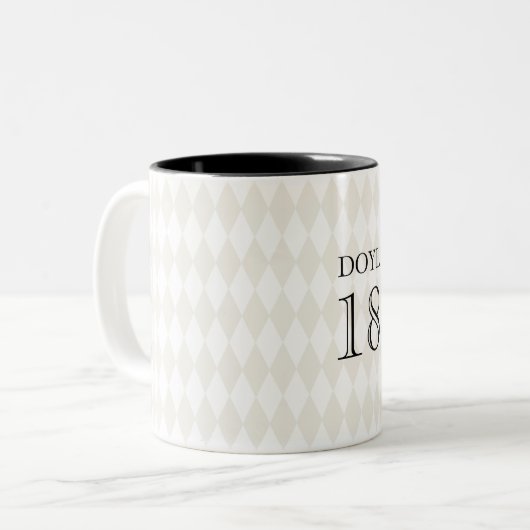 市区町村の郵便番号を移動する新しい家実在屋区のクラシック ツートーンマグカップ (正面左)