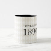 市区町村の郵便番号を移動する新しい家実在屋区のクラシック ツートーンマグカップ (中央)