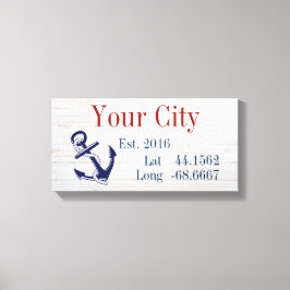 市区町村または家族の名前の緯度と経度 キャンバスプリント