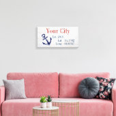 市区町村または家族の名前の緯度と経度 キャンバスプリント (インサイチュ (リビング))