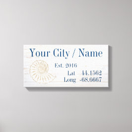 市区町村または家族の名前の緯度と経度 キャンバスプリント